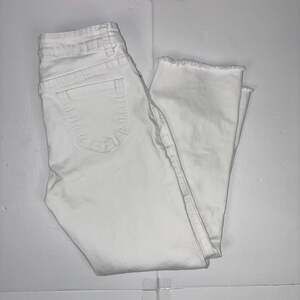 A.Z.I. New York Women White Denim Jeans with Lace-Up Leg Raw Hem  Size 0